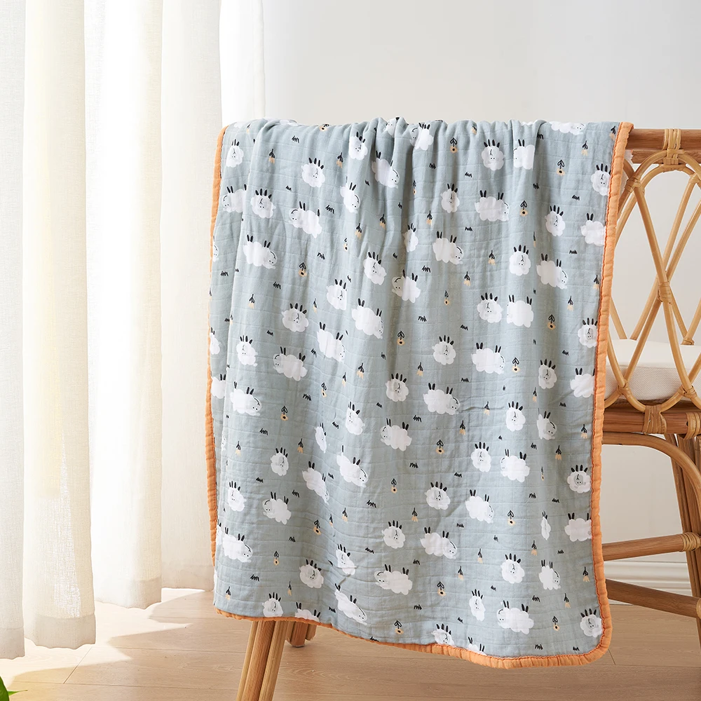 HappyFlute 90*90 cm de Impressão de Alta Qualidade de Musselina de Bambu, Algodão e Cashmere Super Macio E Confortável 2Layer Cobertor do Bebê 0
