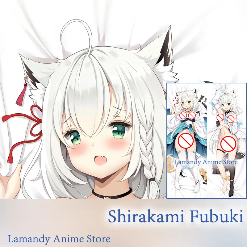 Anime Dakimakura Shirakami Fubuki VTuber Hololive Dupla Face Impressão Fronha Vida Tamanho Do Corpo Fronha 0