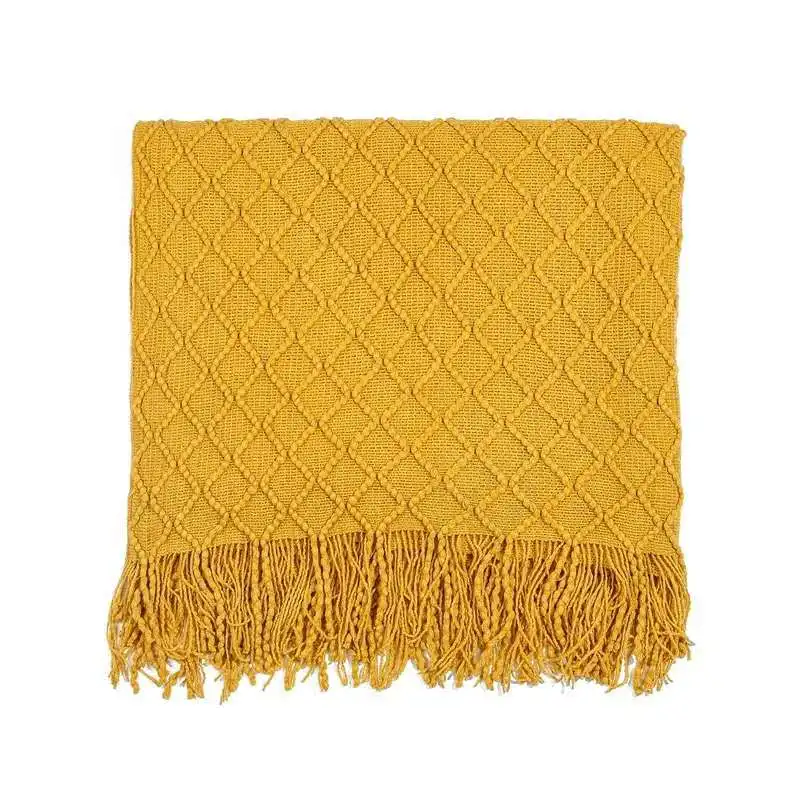 Nordic Malha Jogar Thread Cobertor no Sofá-Cama de Mantas Xale Lenço de Viagem Nap Cobertores Toalha Macia Cama Xadrez Tapeçaria