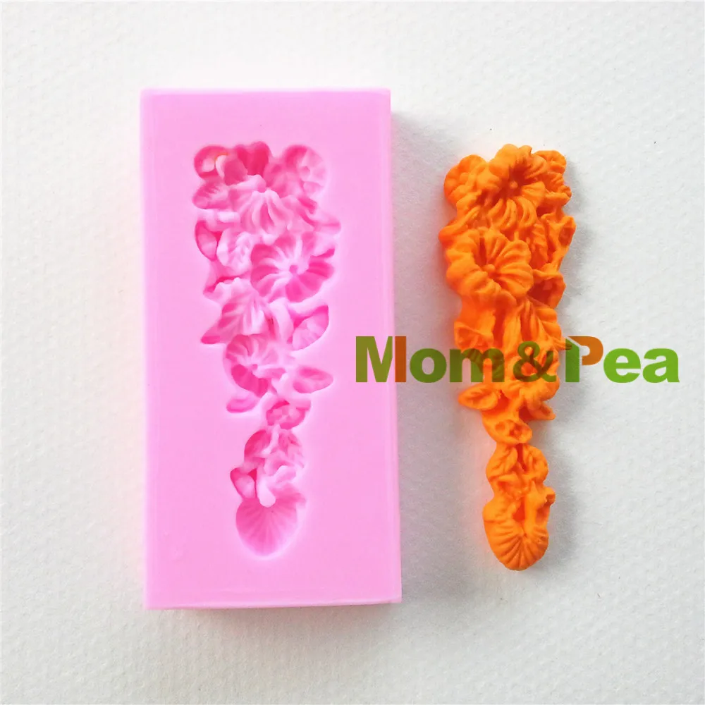 Mom&Pea 0787 Frete Grátis em Forma de Flor Molde de Silicone, a Decoração do Bolo Fondant de Bolo 3D Molde de qualidade Alimentar