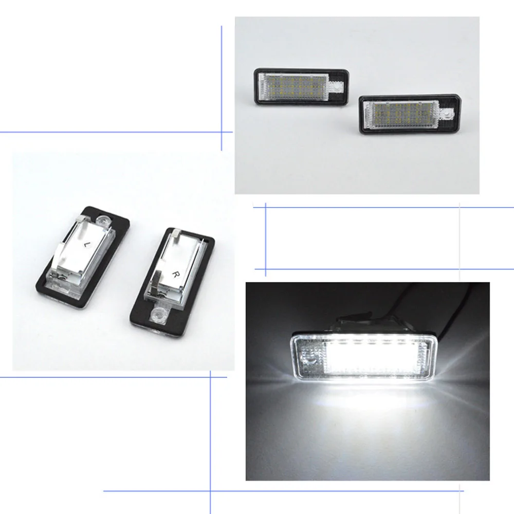 2pcs LED Luzes da Placa de Licença para A3 / A4 / A6 / A8 / P7 / RS4 / RS6
