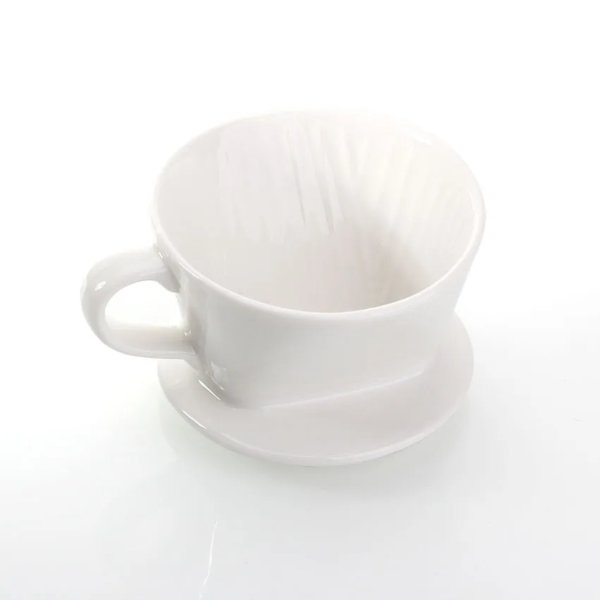 1-2 porções branco taça de cerâmica, em forma de V filtro de café, a base de creme de cor branca, de alta qualidade, filtro de café copa