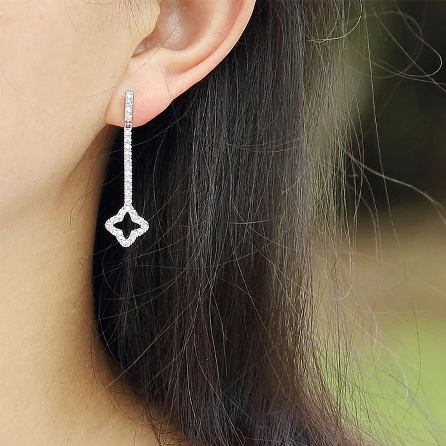 11.11 Queda Dangle Brincos de Joalheria Mulheres Marcas de Moda Trevo da Sorte Projeto de Longo Earings de Tendências de Jóias de 2022 para Meninas 0
