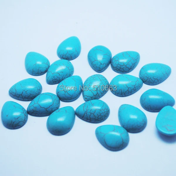 50 Peças / Lote, Azul Turquoisee Pedra Cabonchon DIY esferas de Acessórios Tamanho 15x20mm Dropwater Forma
